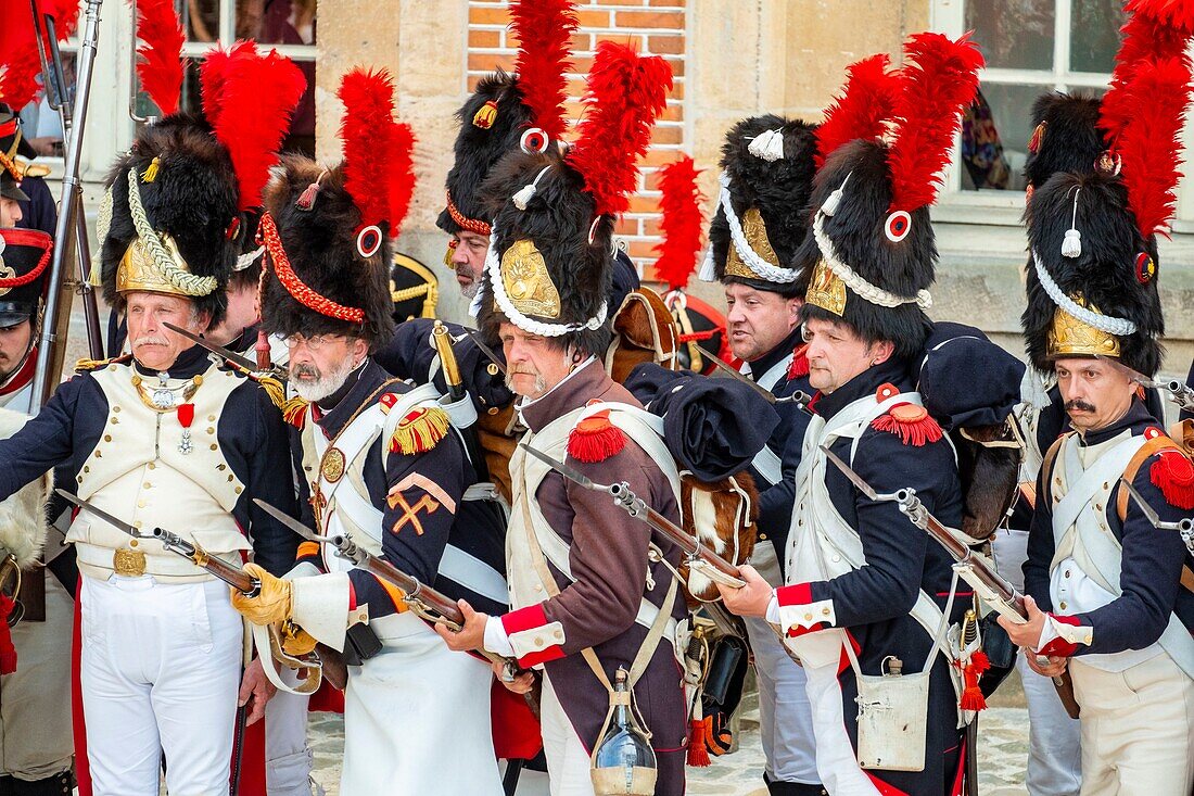 France,Seine et Marne,castle of Fontainebleau,historical reconstruction of the stay of Napoleon 1st and Josephine in 1809