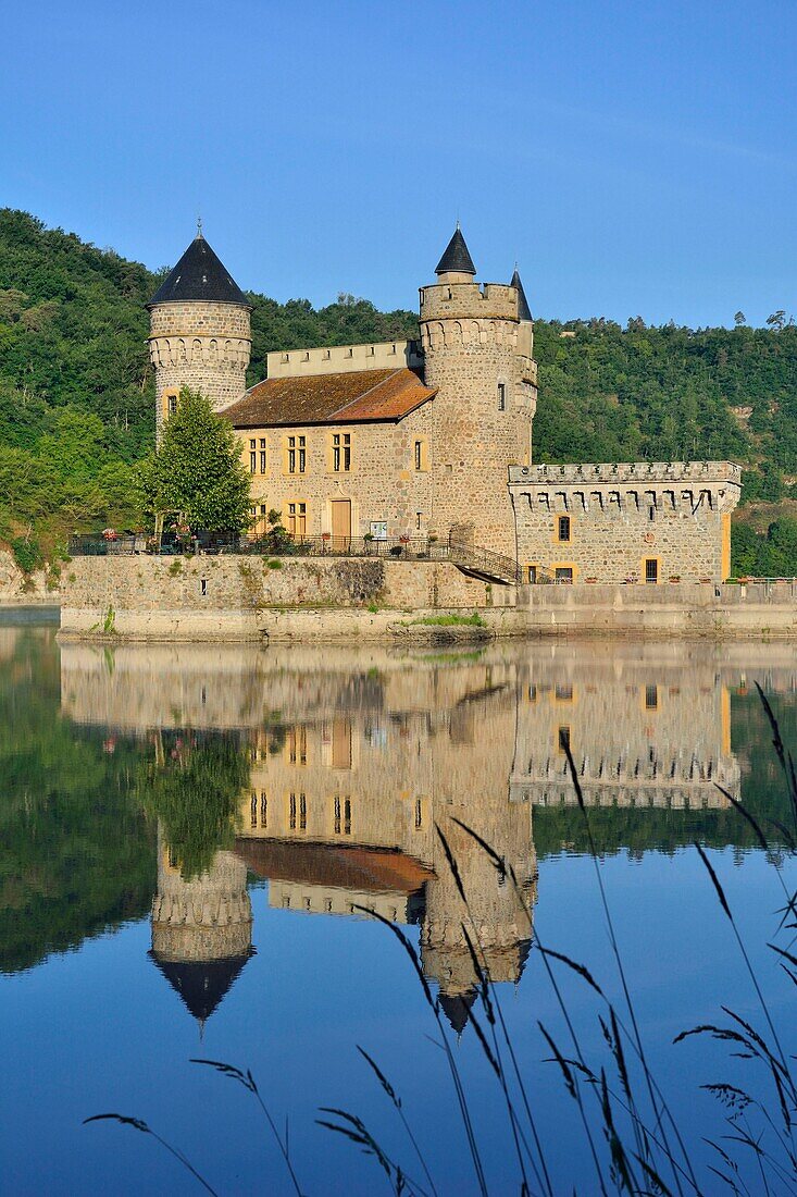 France,Loire,Saint Priest La Roche,the castle and the Loire river