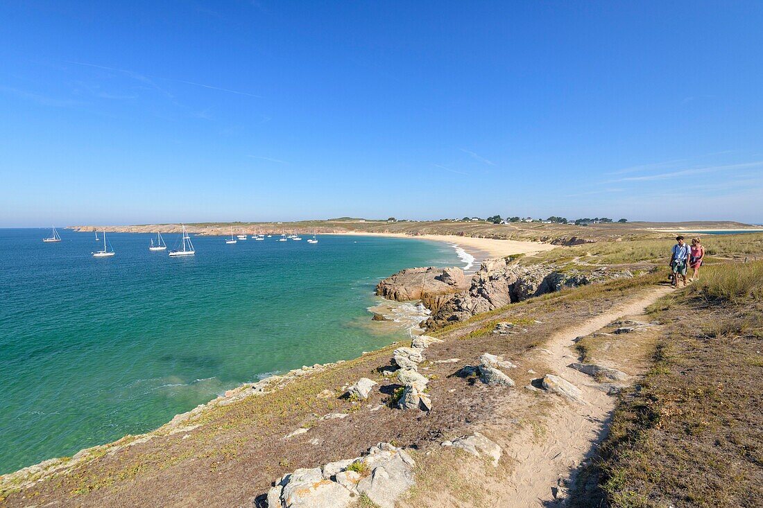 France,Morbihan,Houat,Southeast coast,the beach of Treac'h Salus