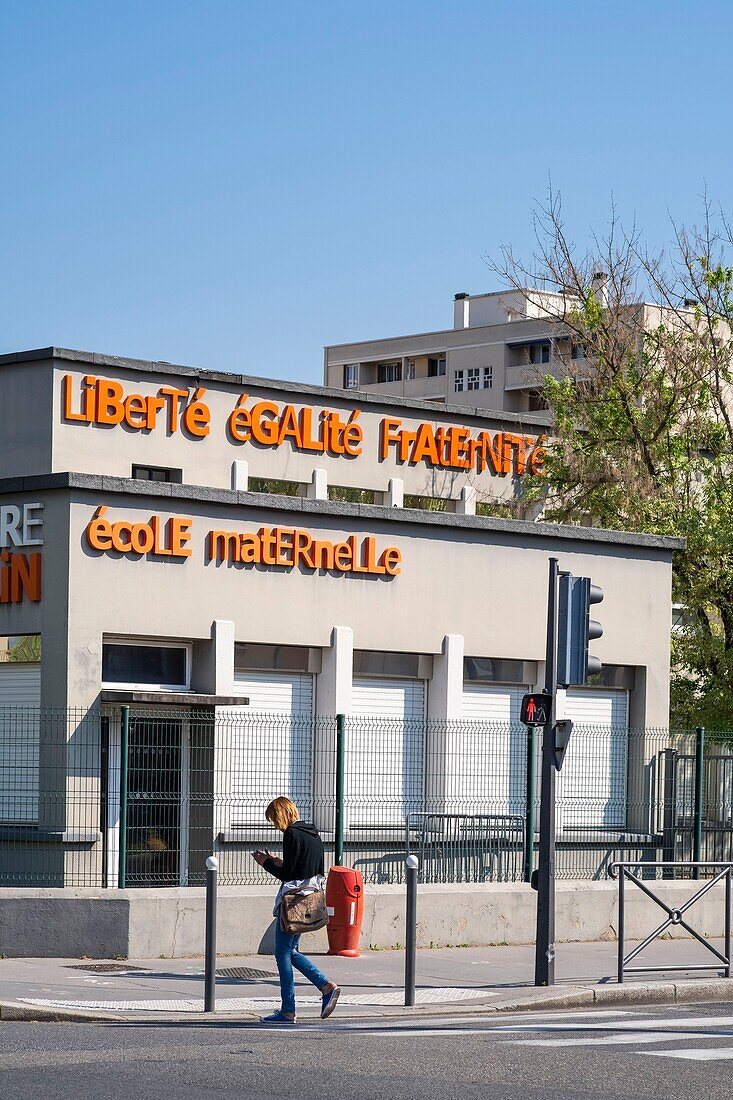 France,Rhone,Villeurbanne,Alfred Brinon street,nursery school