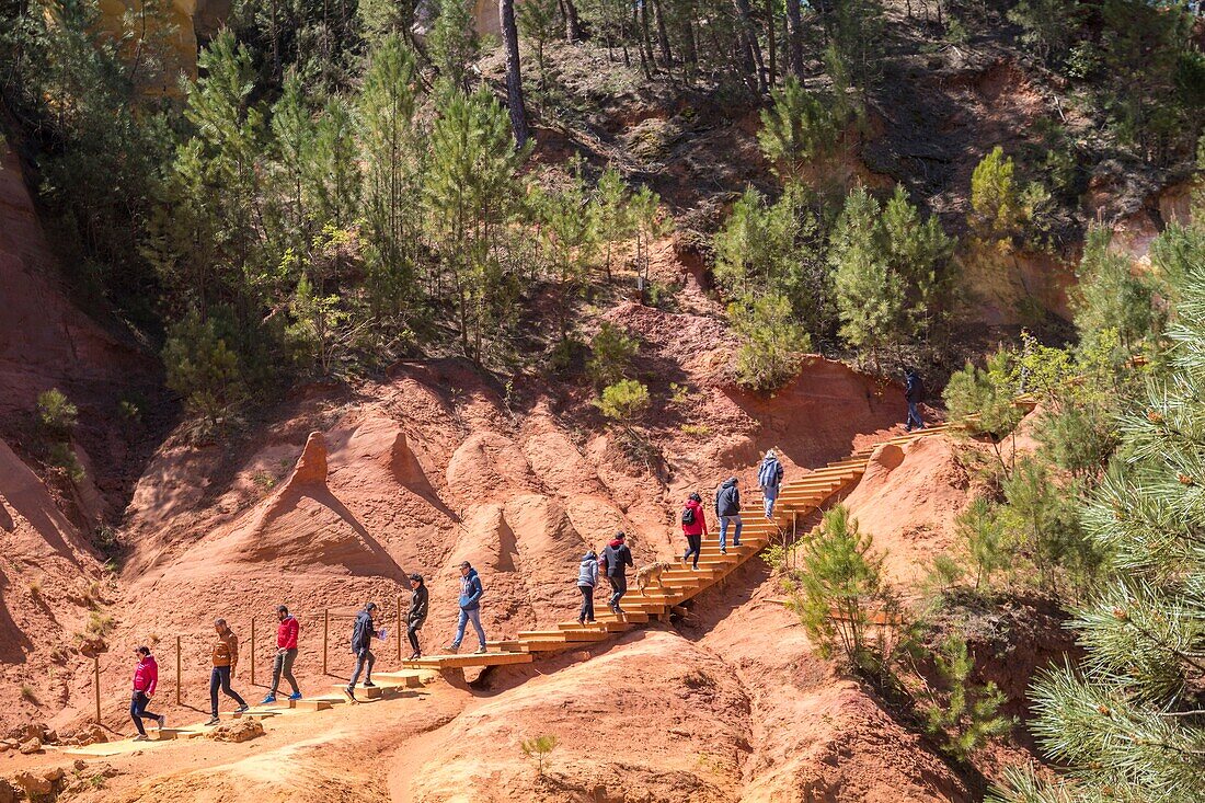 France,Vaucluse,Luberon Regional Natural Park,Roussillon,labeled the Most Beautiful Villages of France,the Sentier des Ocres