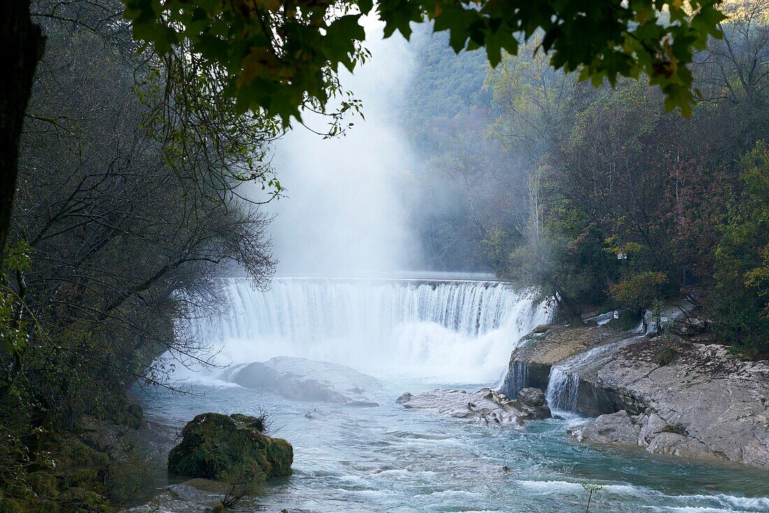 France,Gard,Saint Laurent le Minier,Valley of the Screw,cascade of the screw