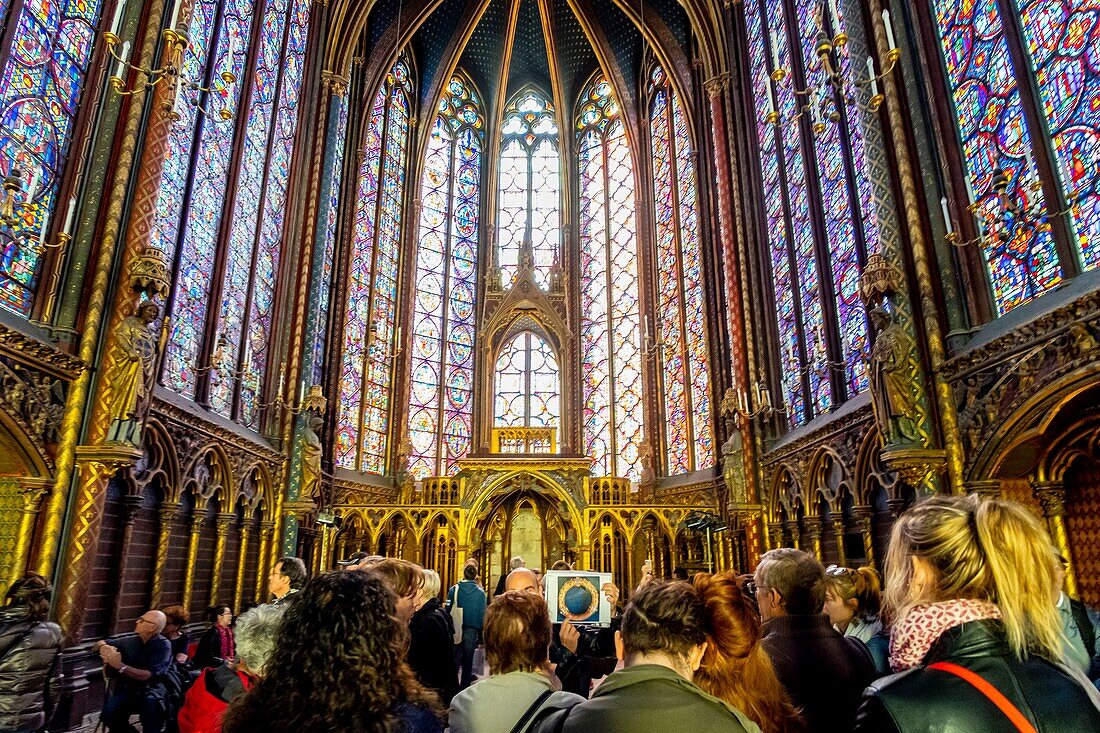 Frankreich,Paris,Welterbe der UNESCO,Ile de la Cite,Sainte Chapelle,Buntglasfenster der Oberen Kapelle