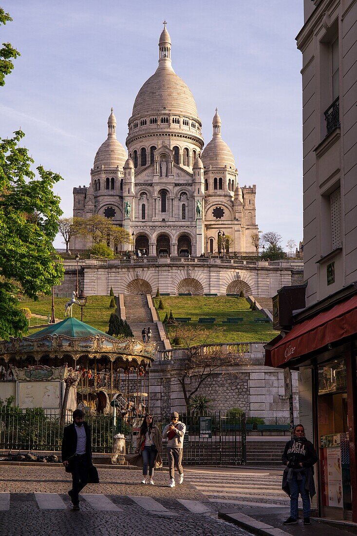 France,Paris,Montmartre hill,Sacre Coeur Basilica