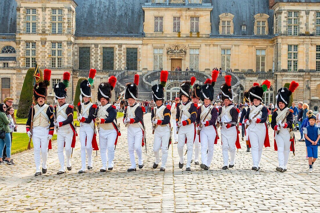 France,Seine et Marne,castle of Fontainebleau,historical reconstruction of the stay of Napoleon 1st and Josephine in 1809