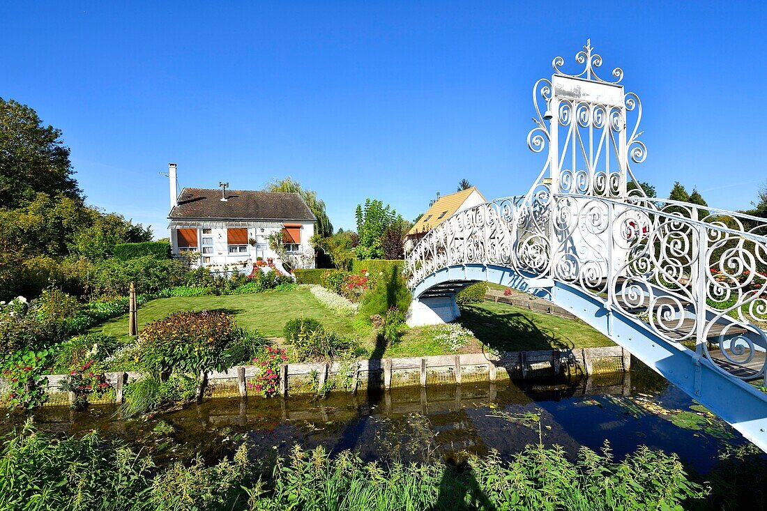 France,Somme,Amiens,the Hortillonnages are old marshes filled to create a mosaic of floating gardens surrounded by canals