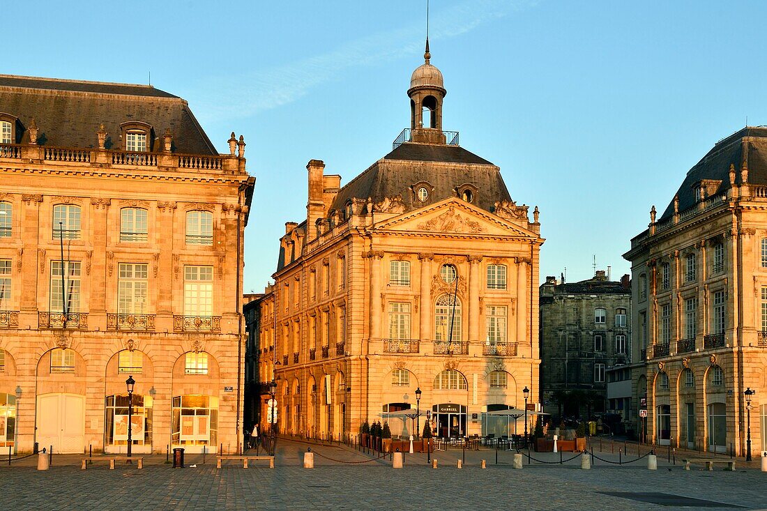 Frankreich,Gironde,Bordeaux,Gebiet, das von der UNESCO zum Weltkulturerbe erklärt wurde,Stadtteil Saint Pierre,Place de la Bourse (Platz der Börse)