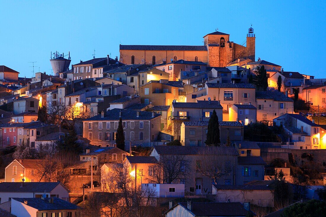 France,Alpes de Haute Provence,Verdon Regional Nature Park,Valensole,Saint Blaise church (XVI) and Saint Denis (XII)