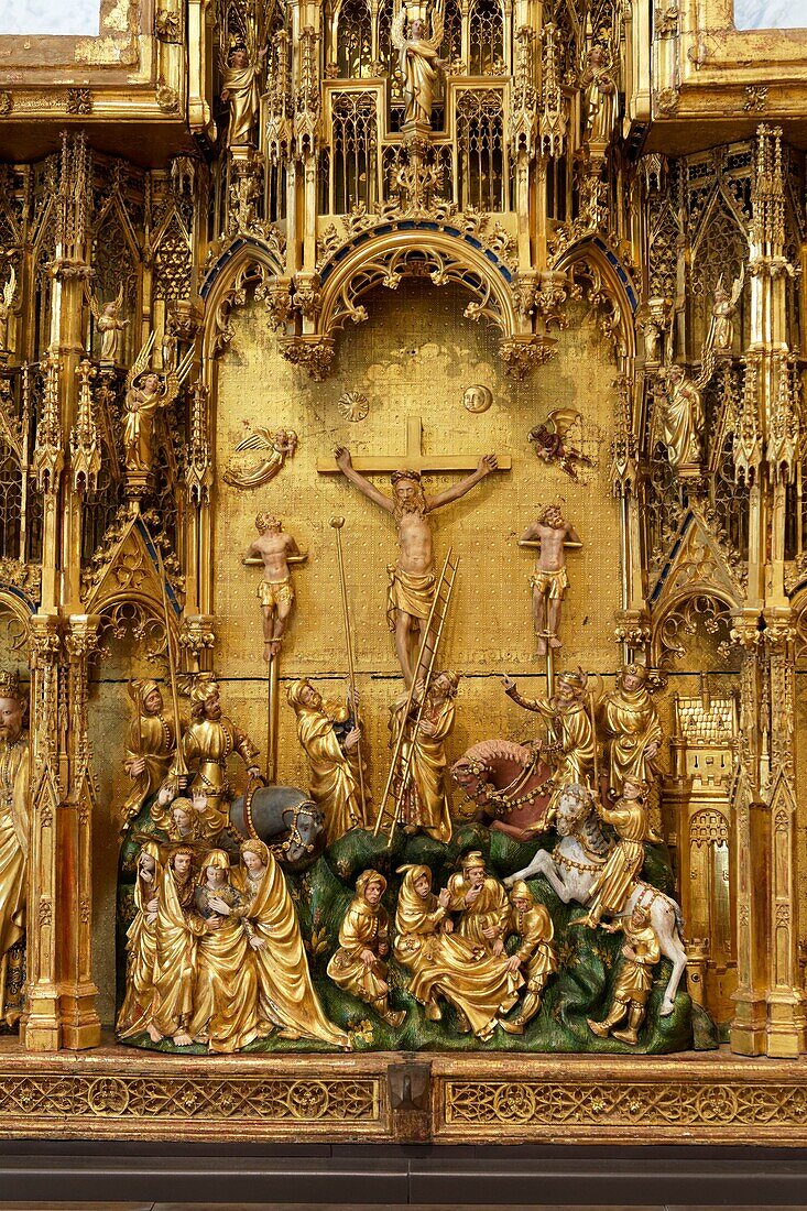 Frankreich,Cote d'Or,Dijon,von der UNESCO zum Weltkulturerbe erklärtes Gebiet,Musee des Beaux Arts (Museum der Schönen Künste) im ehemaligen Palast der Herzöge von Burgund,die Altarbilder der Kartause von Champmol,Altarbild der Kreuzigung aus dem 14.