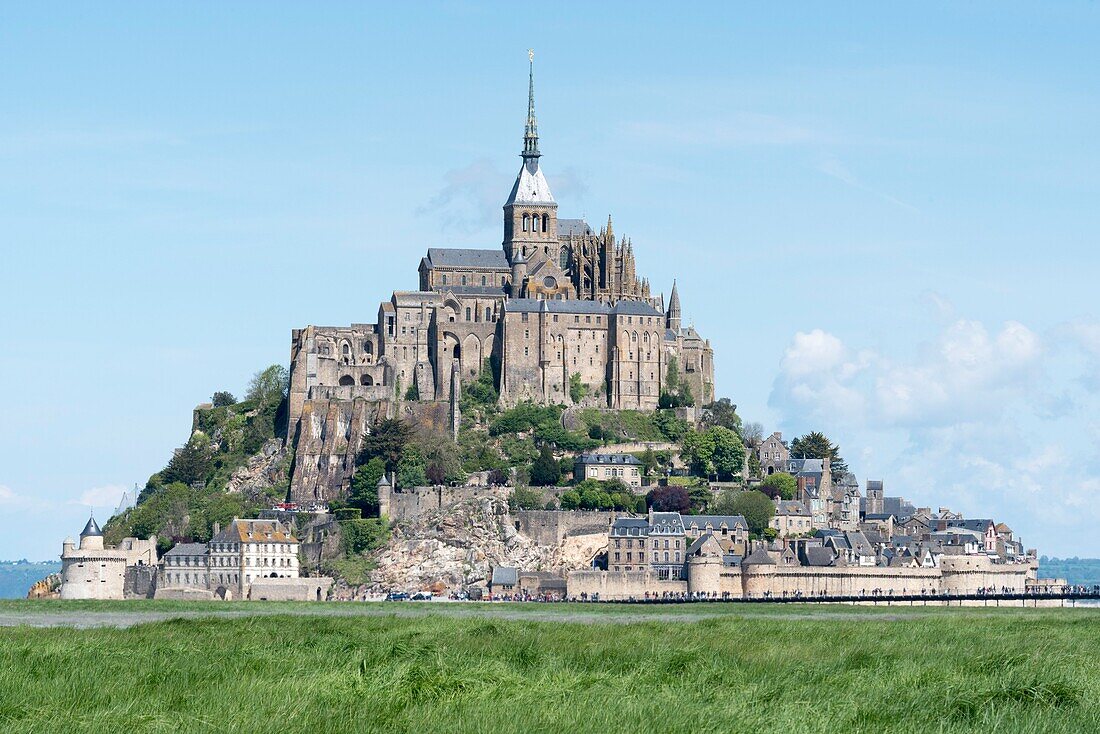 France,Manche,Mont Saint Michel Bay listed as World Heritage by UNESCO,Abbey of Mont Saint Michel