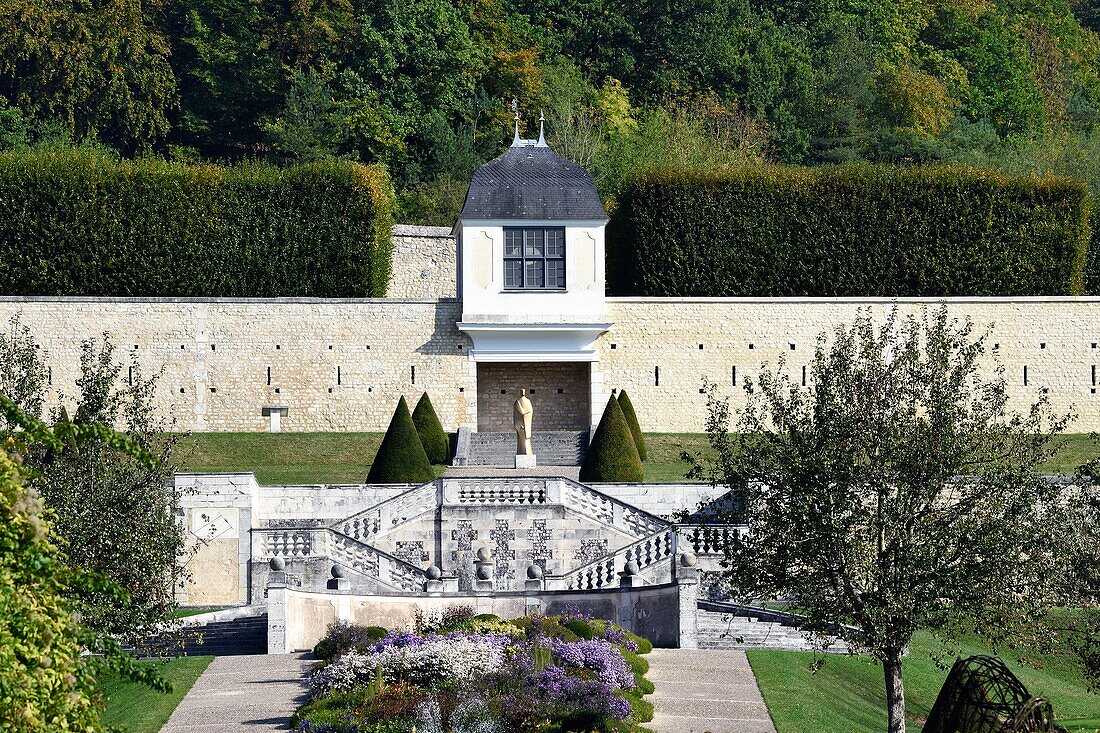 France,Seine-Maritime,Saint Martin de Boscherville,Saint-Georges de Boscherville Abbey of the 12th century,the gardens