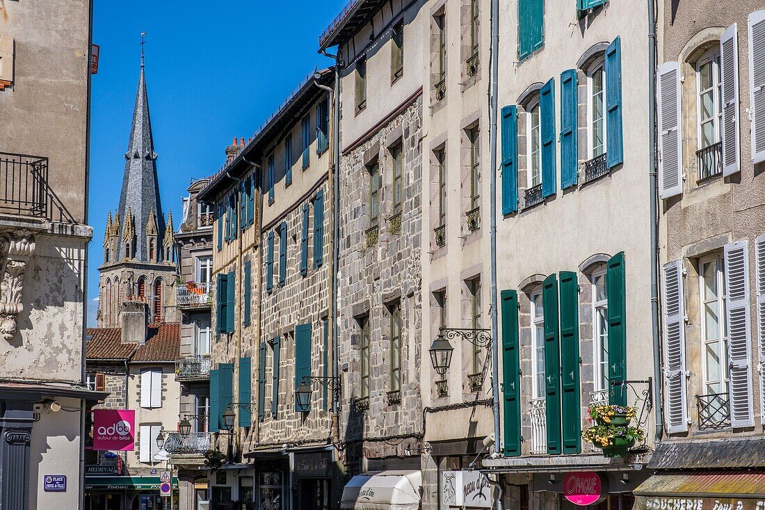 France,Cantal,Aurillac,Marchande street and Saint Geraud church