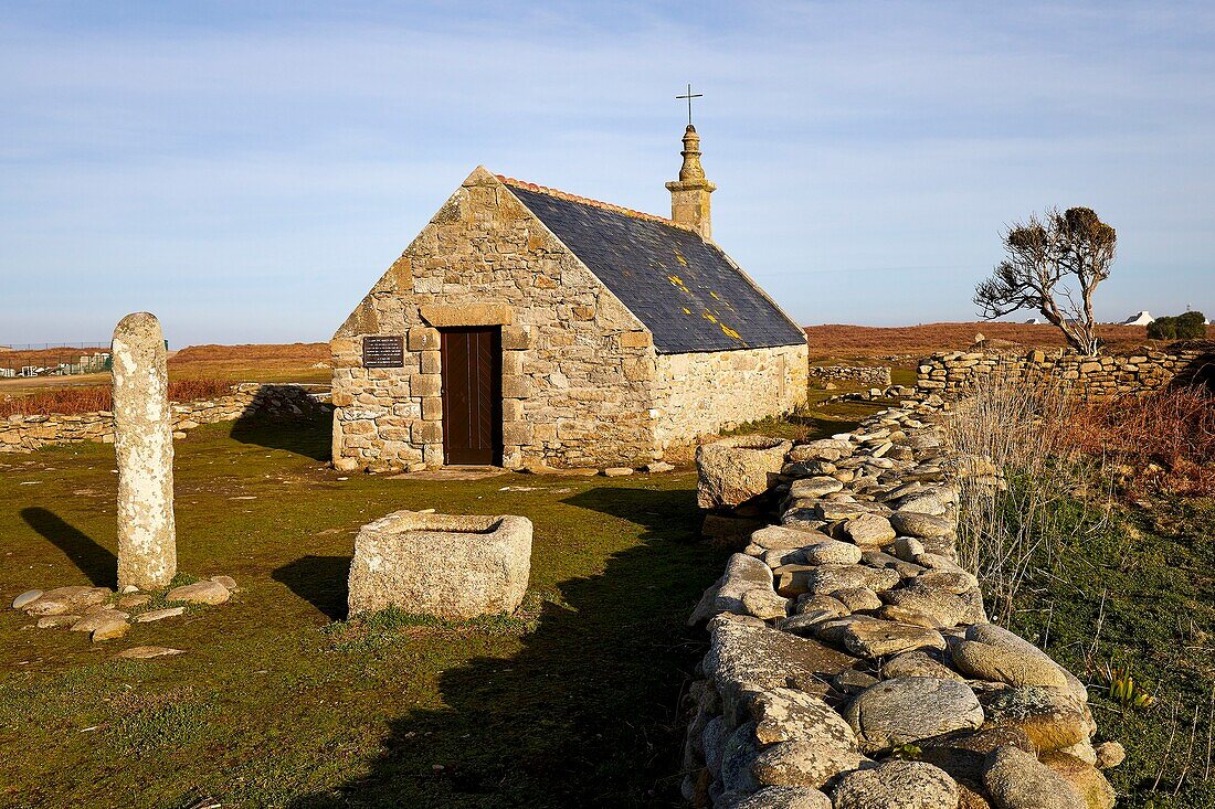 Frankreich,Finistere,Iroise-Meer,Iles du Ponant,Parc Naturel Regional d'Armorique (Regionaler Naturpark Armorica),Ile de Sein,bezeichnet als Les Plus Beaux de France (Das schönste Dorf Frankreichs),die Kapelle Saint Corentin