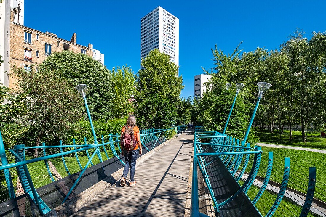 France,Paris,along the GR® Paris 2024 (or GR75),metropolitan long-distance hiking trail created in support of Paris bid for the 2024 Olympic Games,Maison Blanche district,Joan Miro garden