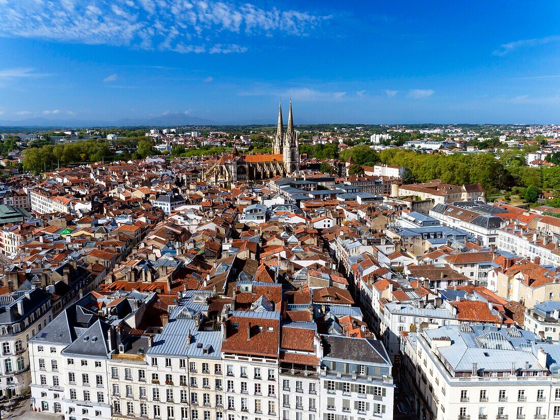 France,Pyrenees Atlantiques,Basque Country,Bayonne (aerial view)