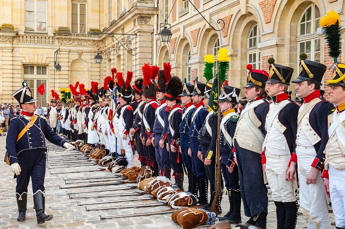 France,Seine et Marne,castle of Fontainebleau,historical reconstruction of the stay of Napoleon 1st and Josephine in 1809