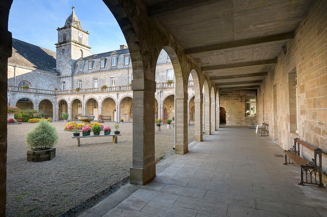 France,Morbihan,Langonnet,the cloister of abbey Notre-Dame de Langonnet