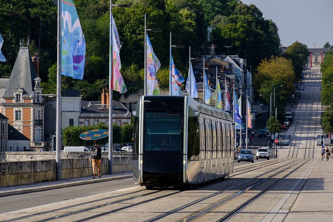 Frankreich,Indre et Loire,Loire-Tal, von der UNESCO zum Weltkulturerbe erklärt,Tours,Straßenbahn