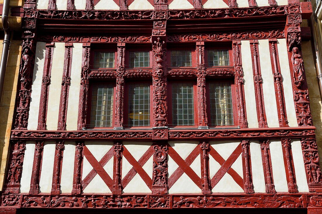 France,Calvados,Caen,half-timbered houses dating from the 16th century located at 52 and 54 rue Saint-Pierre