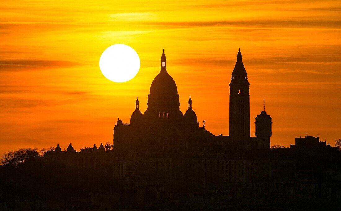 France,Paris,the Basilica of the Sacre Coeur on the hill of Montmartre