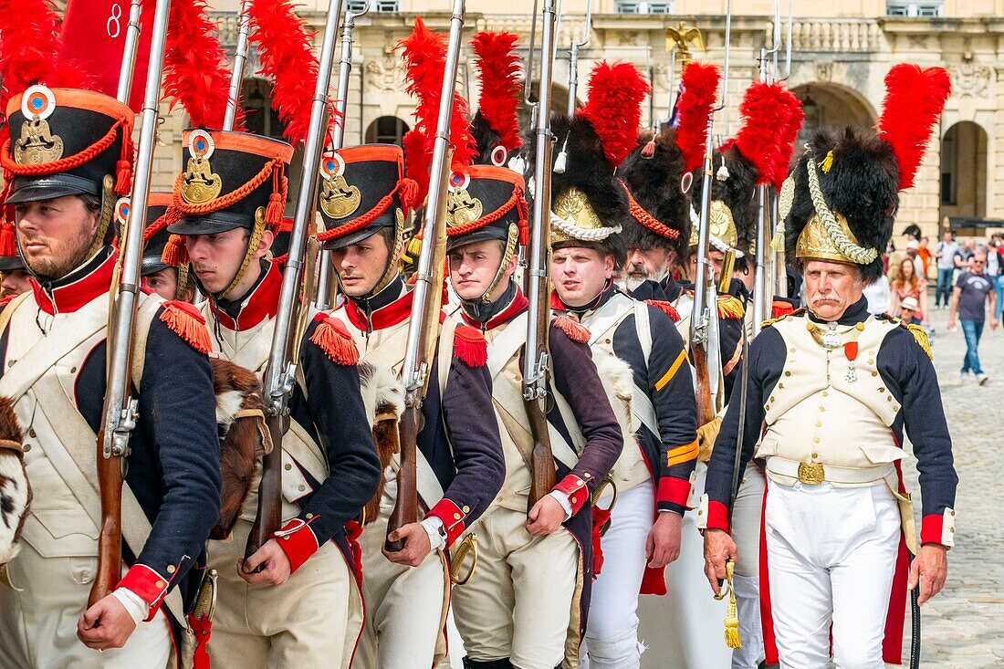 France,Seine et Marne,castle of Fontainebleau,historical reconstruction of the stay of Napoleon 1st and Josephine in 1809