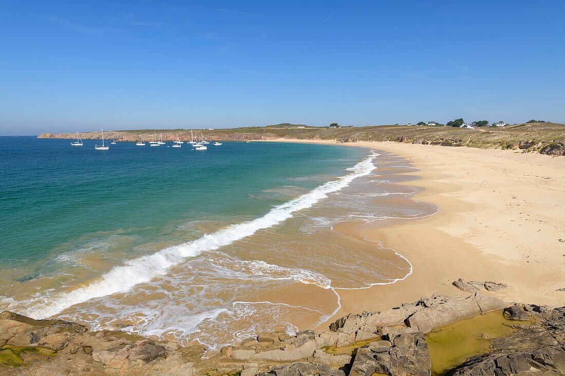 Frankreich,Morbihan,Houat,Südostküste,der Strand von Treac'h Salus