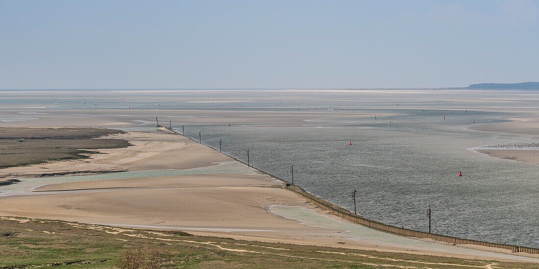 France,Somme,Baie de Somme,Saint Valery sur Somme,Cape Hornu,The Baie de Somme and the mollières of Cape Hornu from the heights of the dead cliff of Saint Valery sur Somme