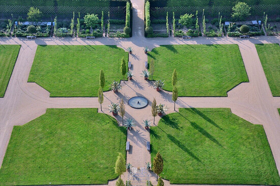 France,Eure,Le Neubourg,Chateau du Champ de Bataille,17th century castle renovated by its owner,the interior designer Jacques Garcia,Mughal pavilion (aerial view)