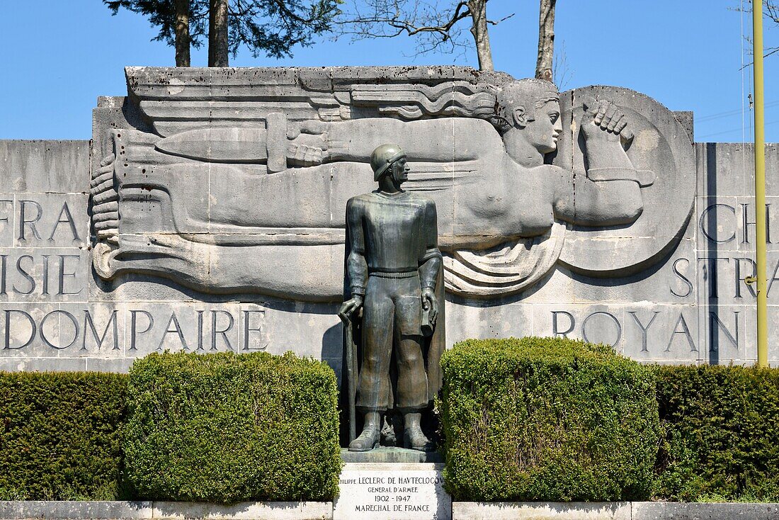 Frankreich,Vogesen,Dompaire,Gedenkstätte der Panzerschlacht des 2. Db von Gal Leclerc, die vom 12. bis 15. September 1944 stattgefunden hat,Denkmal Leclerc