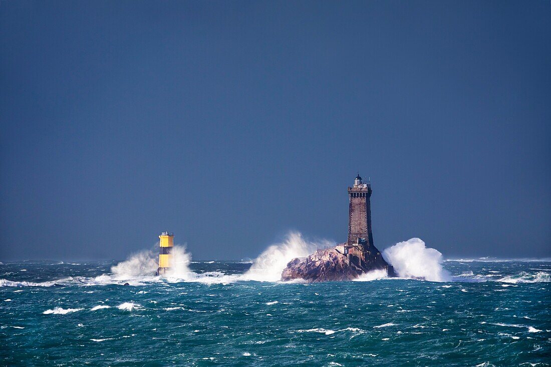 France,Finistere,Iroise,Sizun point,Plogoff,Pointe du Raz,Storm at the Pointe du Raz,Great National Site