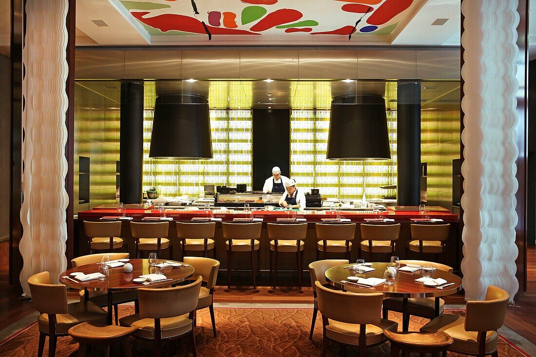 France,Paris,Royal Monceau hotel,Matsuhisa restaurant,the Royal Monceau's Japanese Peruvian restaurant designed by Philippe Starck