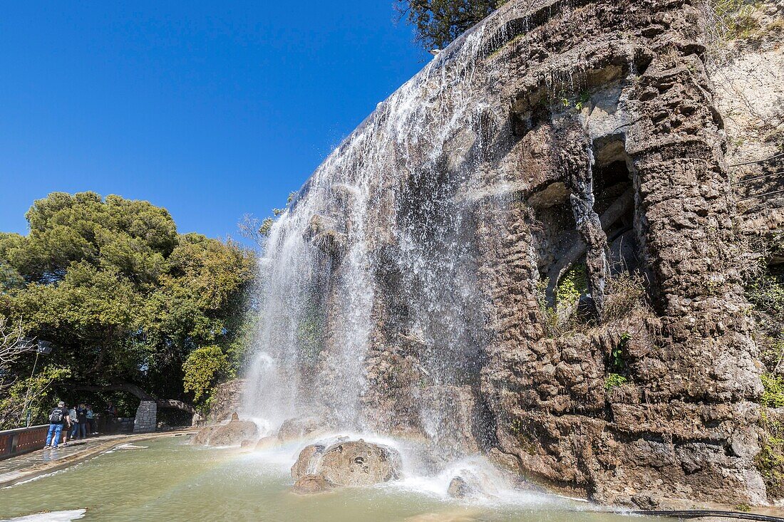 Frankreich,Alpes Maritimes,Nizza,von der UNESCO zum Weltkulturerbe erklärt,Casteu-Wasserfall auf dem Colline du Château