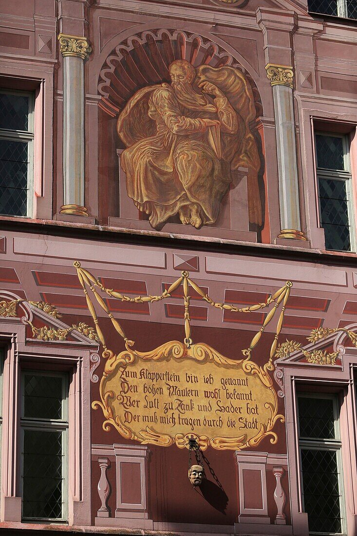 France,Haut Rhin,Mulhouse,Place de la Reunion,Detail of the facade of the Town Hall