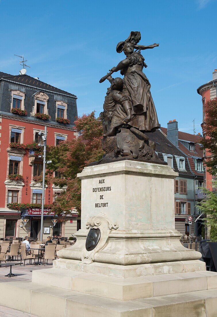 France,Territoire de Belfort,Belfort,the military exercise place,the patriotic statue Quand même