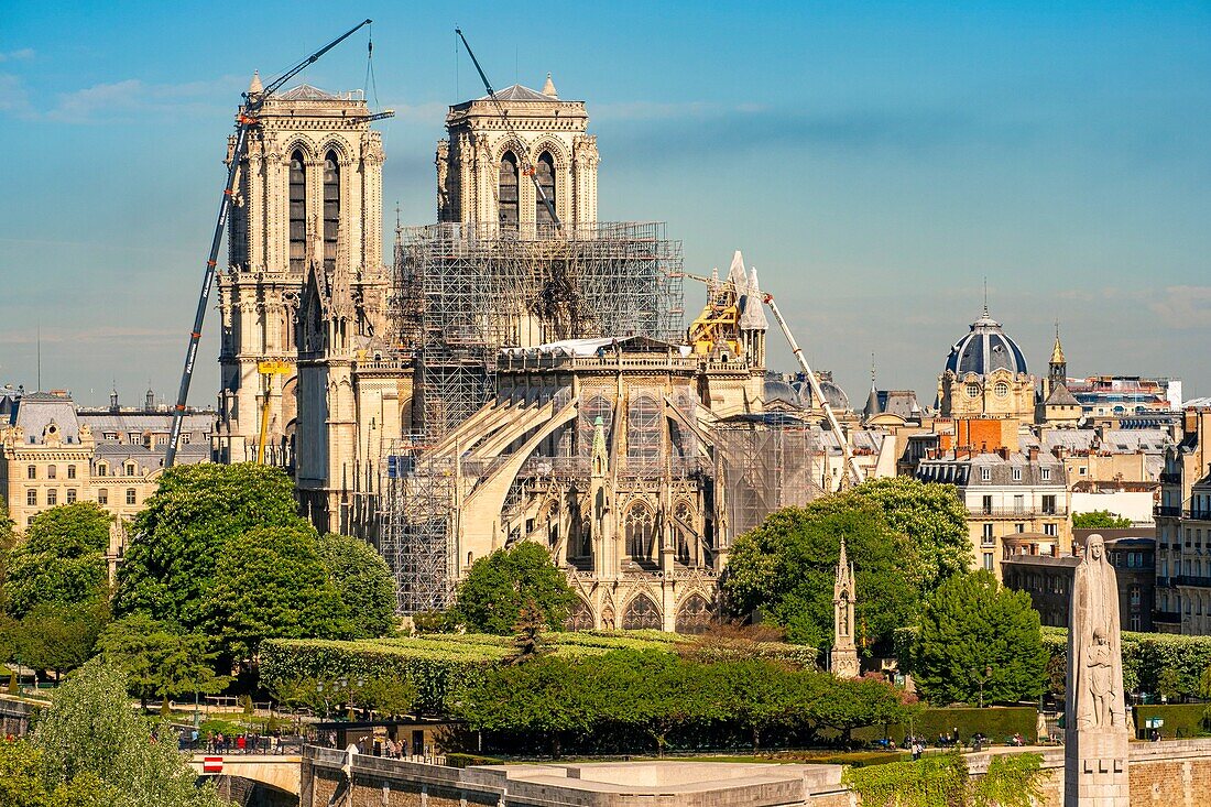 Frankreich,Paris,Weltkulturerbe der UNESCO,Notre Dame de Paris,Konsolidierungsarbeiten nach dem Brand des Daches