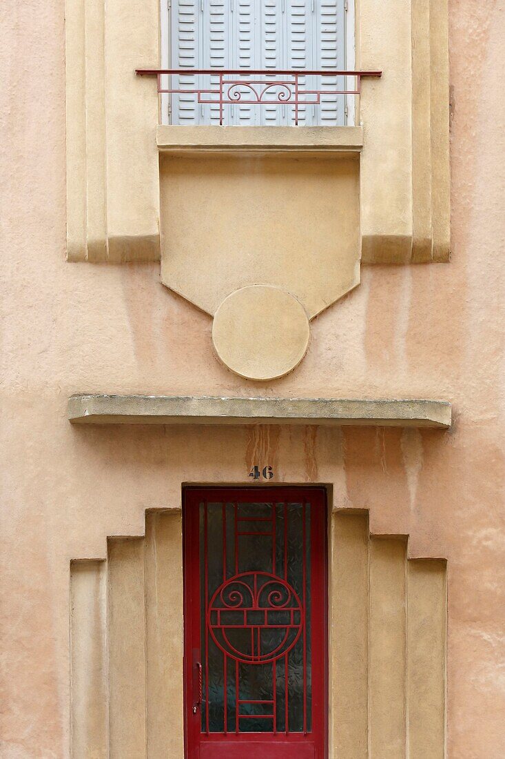 Frankreich,Meurthe et Moselle,Nancy,Fassade eines Wohnhauses im Art-Déco-Stil