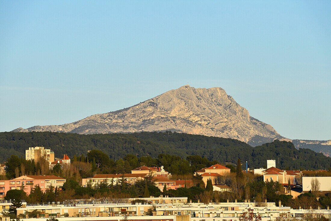 France,Bouches du Rhone,Country of Aix,Aix en Provence,Sainte Victoire mountain in the background