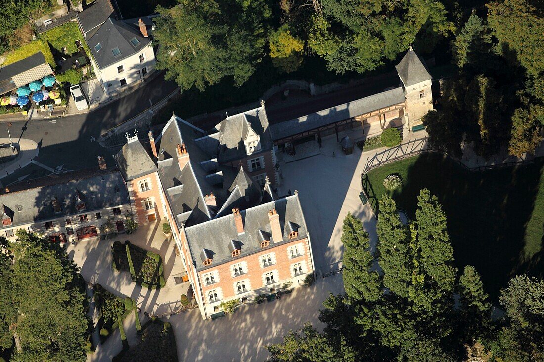 Frankreich,Indre et Loire,Loire-Tal als Weltkulturerbe der UNESCO,Amboise,le Clos Lucé a Amboise (Luftaufnahme)