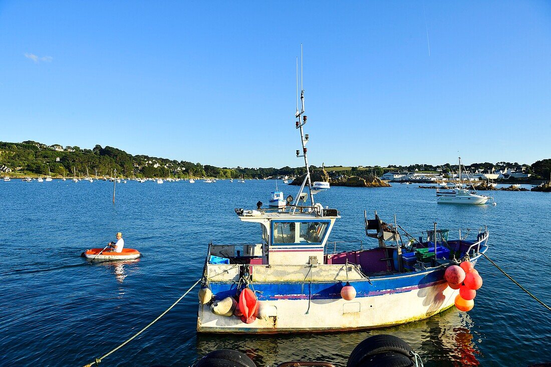 France,Finistere,Morlaix bay,Plougasnou,the port of Diben