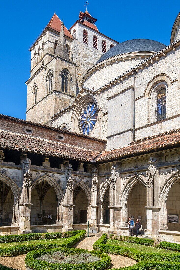 France,Lot,Quercy,Cahors,cloister of Saint Etienne Cathedral,listed as World Heritage by UNESCO,Lot valley