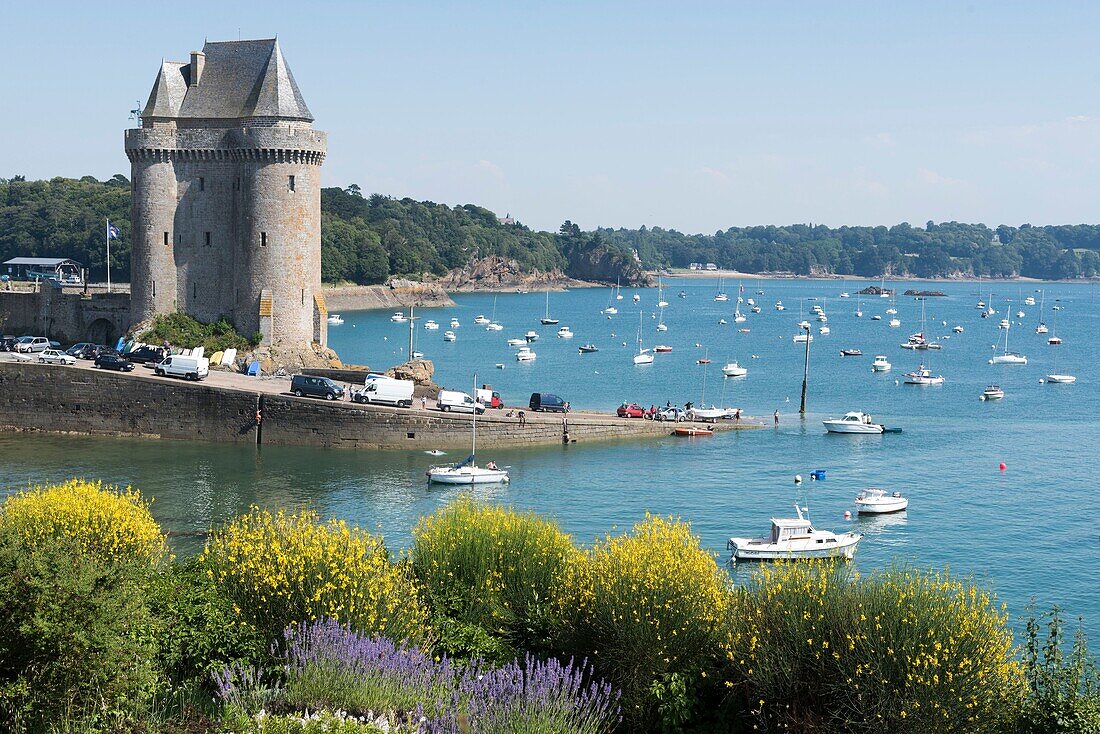 France,Ille et Vilaine,Saint Malo,Solidor Tower built between 1369 and 1382 by John V,Duke of Brittany (Jean IV),Long Cours Cap Hornier Museum,harbour