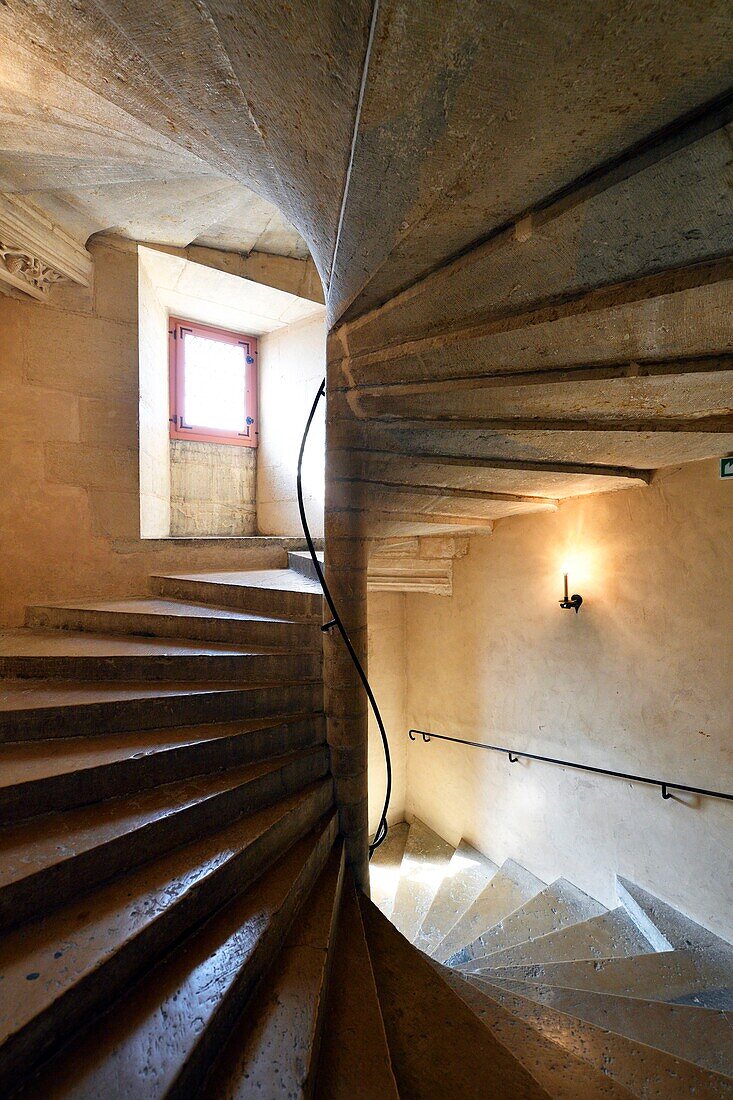 France,Cote d'Or,Dijon,area listed as World Heritage by UNESCO,Palace of the Dukes of Burgundy,the tower of Philippe le Bon,interior staircase