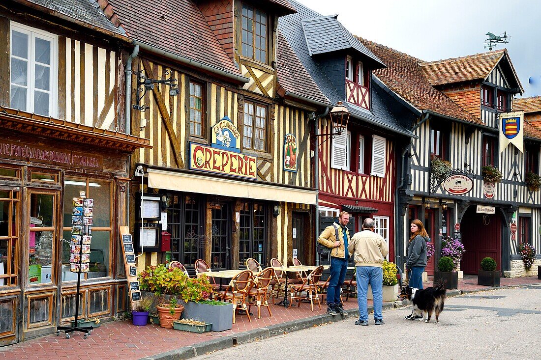 France,Calvados,Pays d'Auge,Beuvron en Auge,labelled Les Plus Beaux Villages de France (The Most Beautiful Villages of France),creperie and bistro