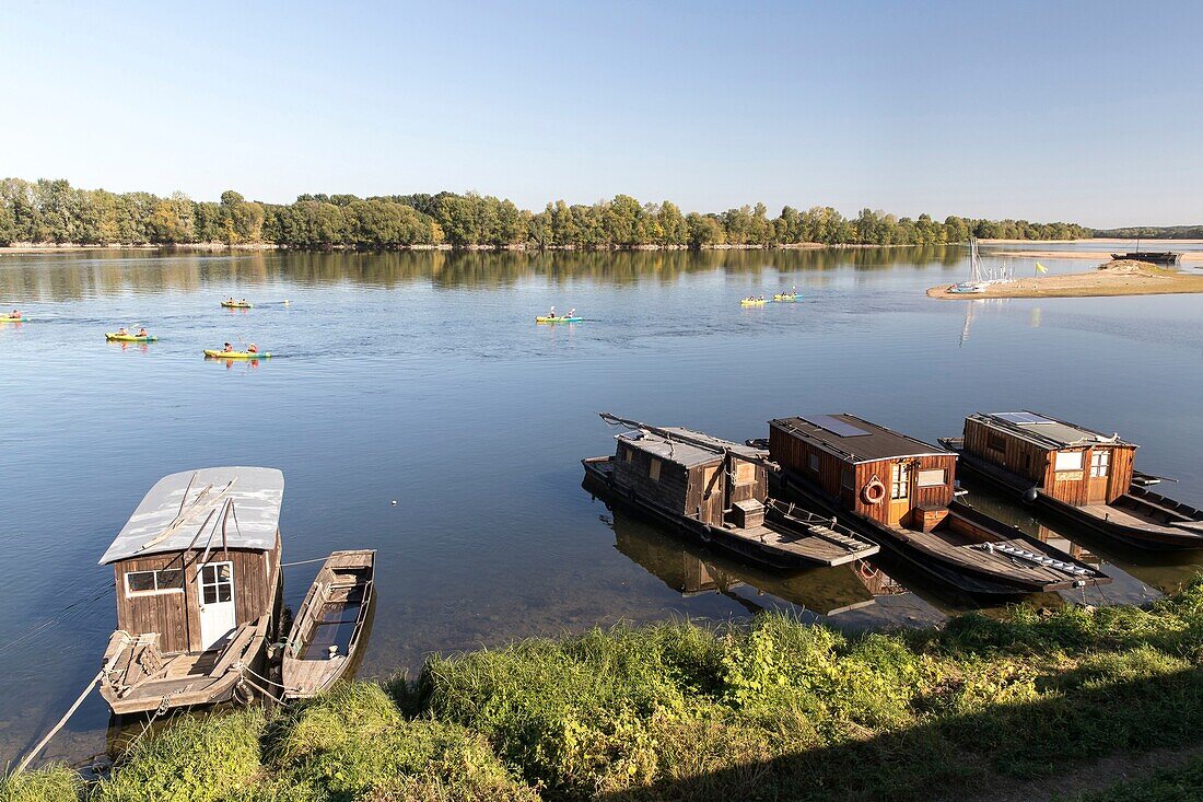 France,Maine et Loire,Loire valley listed as World Heritage by UNESCO,Le Thoureil,traditional boats on the Loire