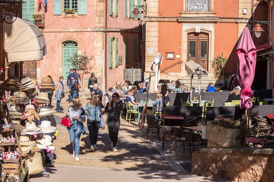 France,Vaucluse,regional natural park of Luberon,Roussillon,labeled the most beautiful villages of France