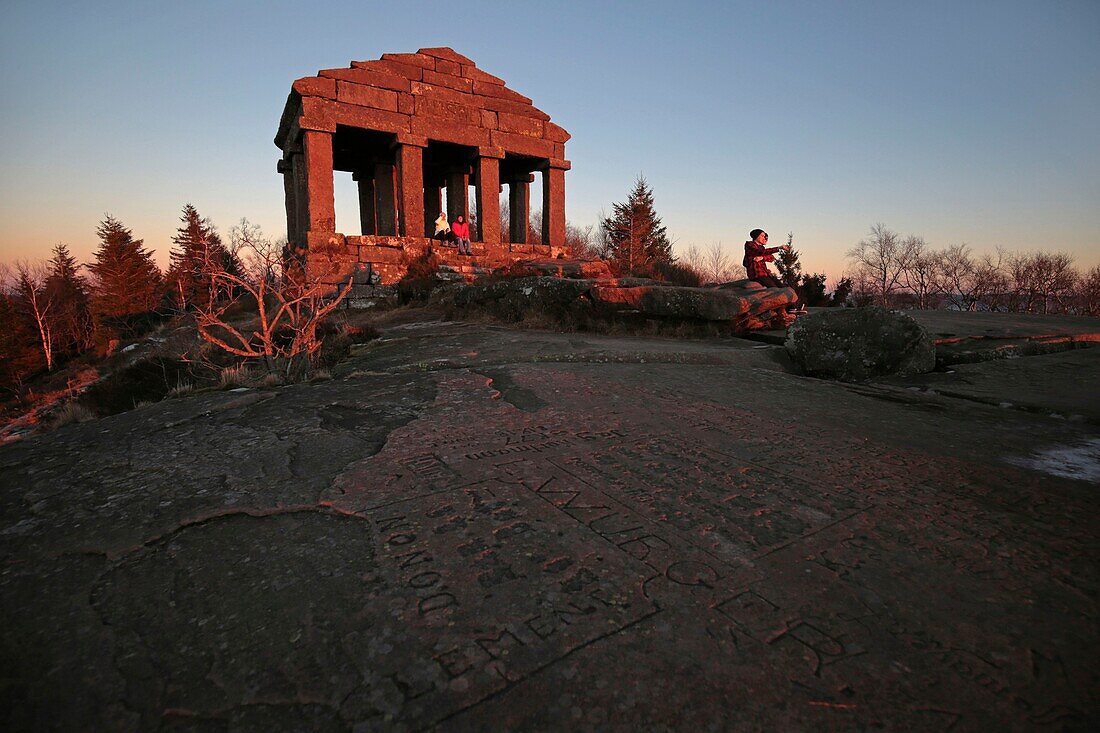 France,Bas Rhin,The temple of Donon is at 1,009 meters above sea level,It was erected at the top in 1869,It is the work of the architect Louis Michel Boltz