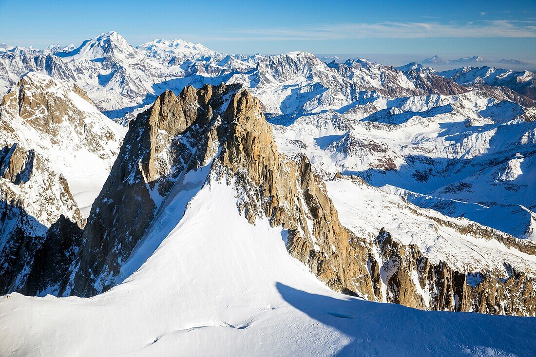 France,Haute Savoie,Mont Blanc valley,Chamonix Mont Blanc (aerial view)