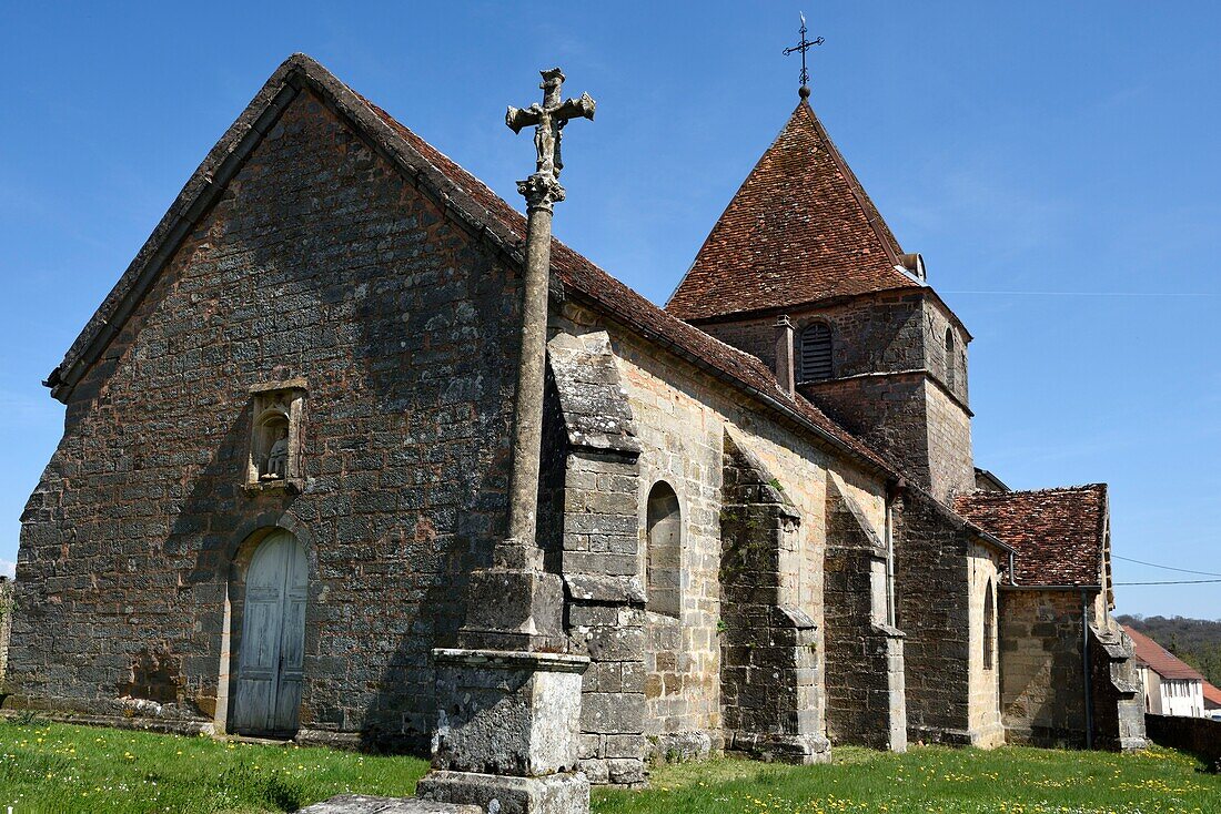 France,Haute Saone,Chauvirey le Chatel,Nativite de Notre-Dame church dated 14th century
