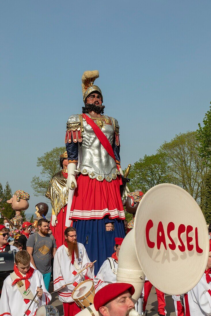 France,Nord,Cassel,spring carnival,parade of the heads and dance of the Giants Reuze dad and Reuze mom,listed as intangible cultural heritage of humanity