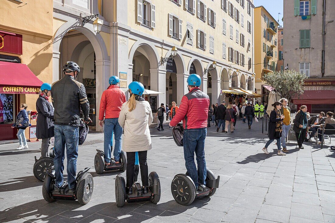 France,Alpes Maritimes,Nice,listed as World Heritage by UNESCO,district of old Nice,place Saint François,visit of the city in Segway
